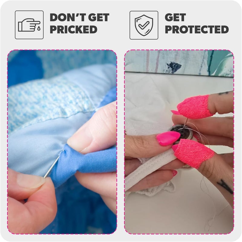THIMTEC - The Original Thimble Tape for Hand Sewing - Fully Adjustable Nail & Finger Protector - A Smarter Alternative to Classic Knitting Thimbles - Lemonade, 2-Pack - Image 5